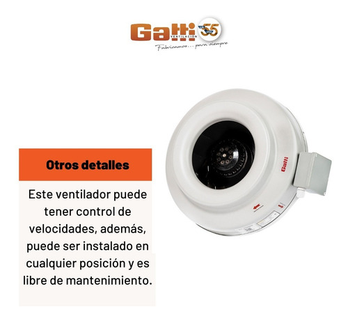 Imagen 7 de 10 de Extractor De Aire Entre Conducto Chapa 10 (25 Cm) Gatti Vent