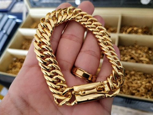 Pulseira 13mm Grummet Lacraia 100% Moeda Antiga Elos Duplos Comprimento 20 Cm