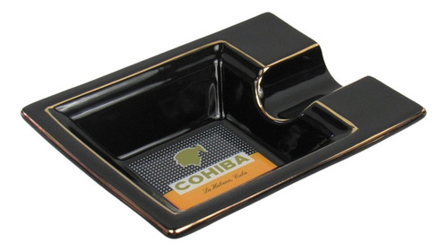 Cinzeiro Para Charuto Cohiba Quadrado Preto Para 1 G280-p