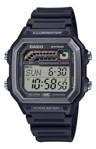 Reloj Casio Hombre Ws-1600h Wr 100 Mts 10 Años Bateria