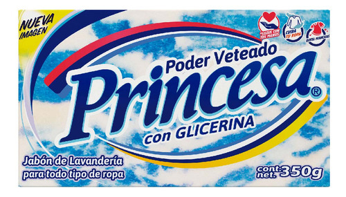 Jabón De Lavandería En Barra Princesa Azul Poder Veteado 350g 