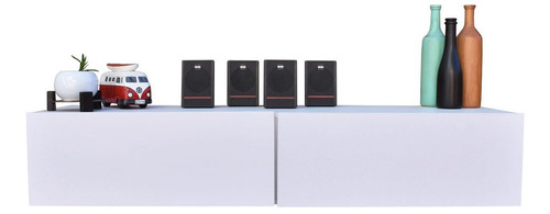 Centro De Entretenimiento Flotante Hogare 120 Cm Para Tv Color Blanco