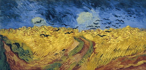 Van Gogh - Campo De Trigo Con Cuervos - Poster 103 X 51 Cm.