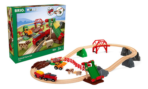 Brio 33984 Animal Farm Set  Juego De Tren De Juguete De Made