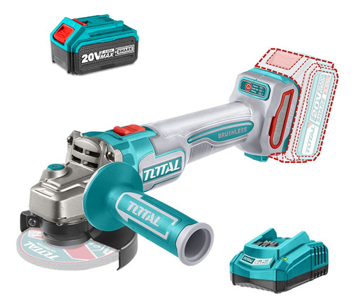 Galletera Esmeril Angular 20v 115mm Bat+ Carg Tagli21154