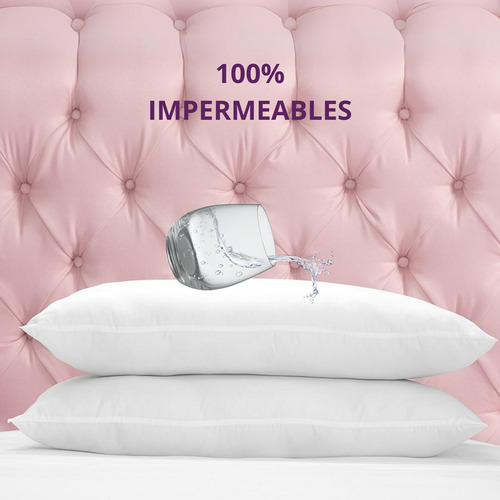 2 Pack Fundas De Almohada Impermeables Con Cierre King Size