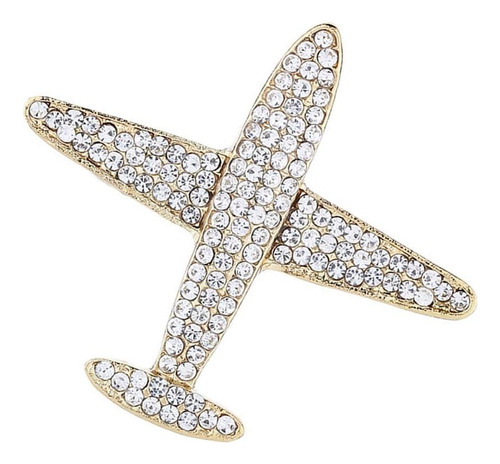 Forma De Avión Broche Pin Solapa Ramillete Fiesta Cristal