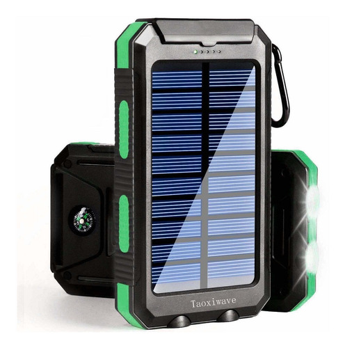 Cargador Solar Energia 20000mah Impermeable Portatil Led
