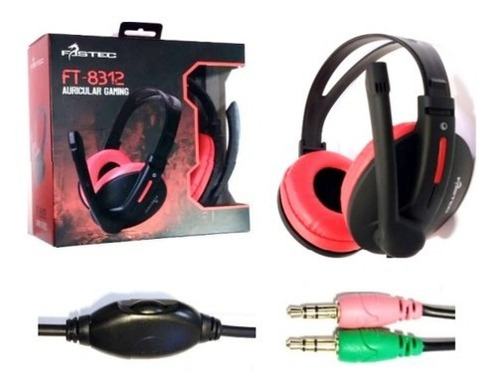 Auriculares Fastec Gamer Ft-8312 Mic Y Control Volumen 