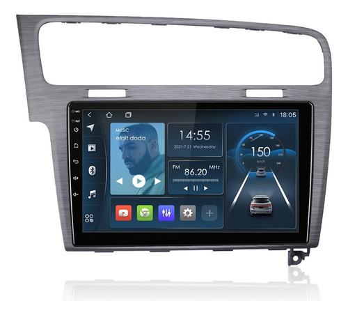 Isudar Radio Carro 1+32g Gris Para Vw/volkswagen/golf 7 Gps