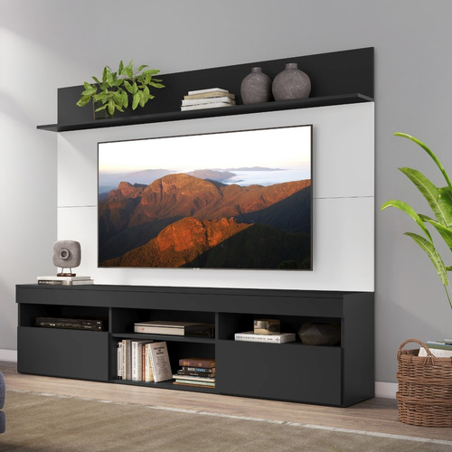 Imagen 2 de 6 de Centro De Entretenimiento Para Tv Con Panel De 65¨ Ngr-bl