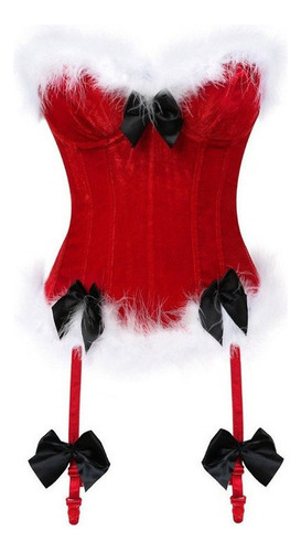 Mujeres Sexy Navidad Santa Corset Lencería Bustier Tops