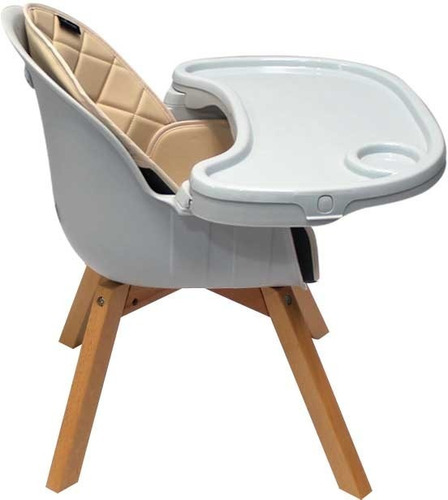 Imagen 9 de 10 de Silla De Comer Premium Baby Para Bebe Madera Doble Bandeja