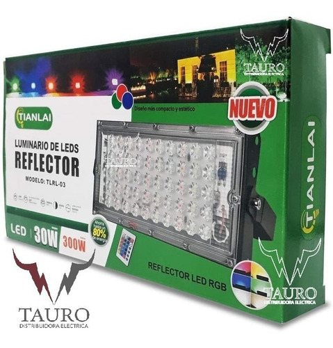 Imagen 7 de 10 de 5 Pack Reflector Led 30w Rgb Multicolor C/control Exteriores