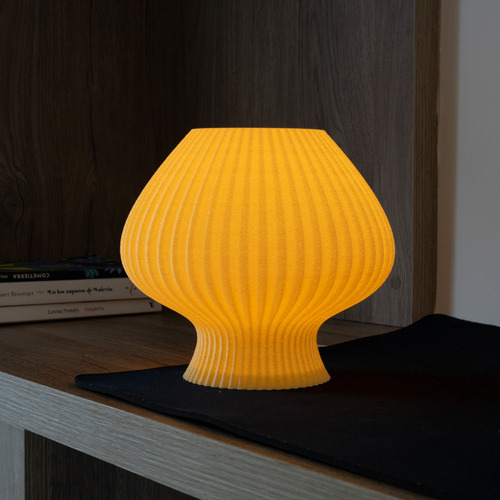 Lampara 3d - Fungi #3 Estructura Amarillo Pantalla Amarillo