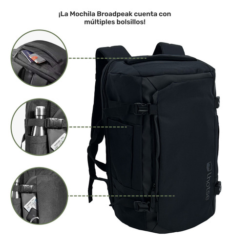 Mochila Viaje Impermeable Notebook 17,3 Broadpeak 40l Lhotse