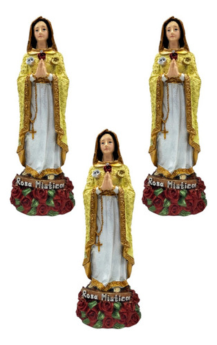 Mayoreo 3 Piezas De La Virgen De La Rosa Mística 22cm Amarillo