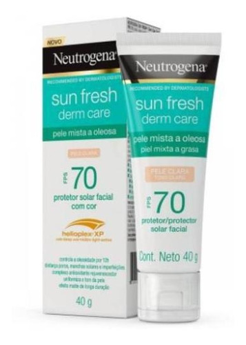 Protetor Solar Neutrogena Sun Fresh Derm Care Pele Clarafp70