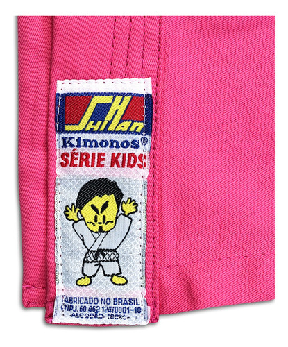 Kimono Rosa Com Faixa Branca Simples Kids Rosa M000 2 A 3 Anos 0,90cm