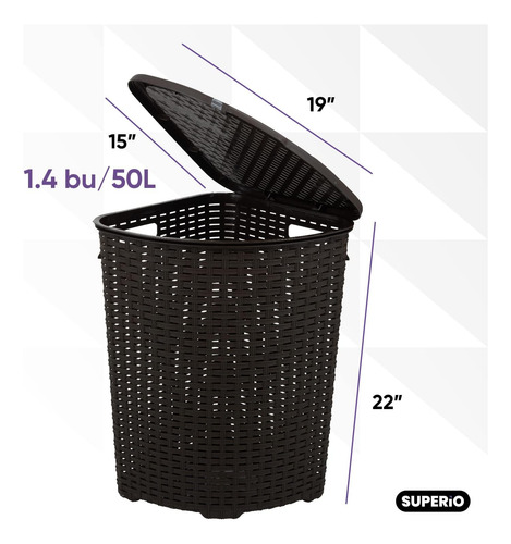 Cesta De Lavandería Triangular De Plástico Con Tapa Y Asas