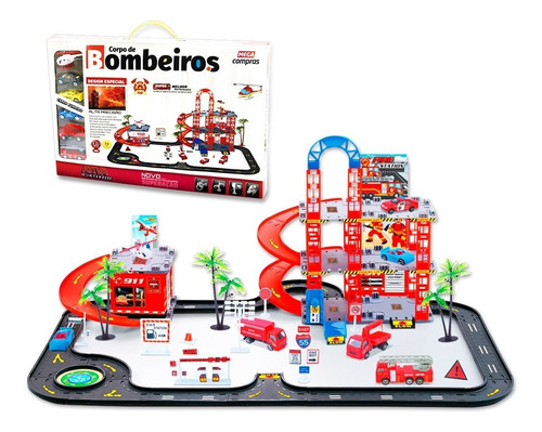 Imagem 2 de 10 de Hot Pista Plataforma Helicóptero Auto Posto Carrinhos