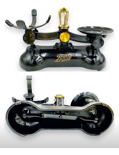 Hermosa Báscula Antigua Inglesa Hierro Y Bronce Chemists Ltd (Usado)