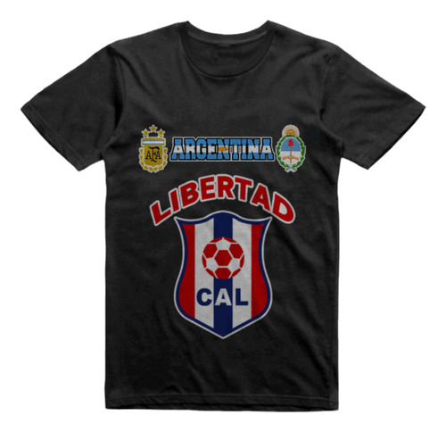 Remera Algodon Negra Club Libertad Mar Del Plata