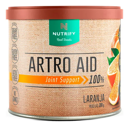 Nutrify Artro Aid Colágeno Hidrolisado Tipo 1 e 2 com Ácido Hialurônico sem Açúcar sabor laranja 200g