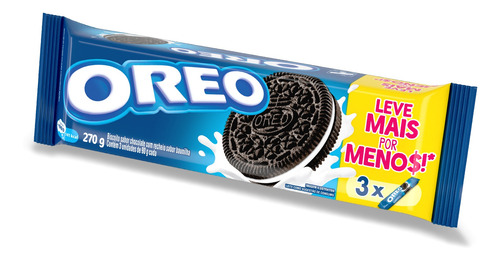 Imagem 4 de 8 de Biscoito Recheado Oreo Original Emb Econômica Multipack 270g