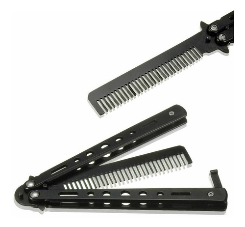 Canivete Preto Butterfly Pente Sem Fio Inox P/ Treinos-c/nfe