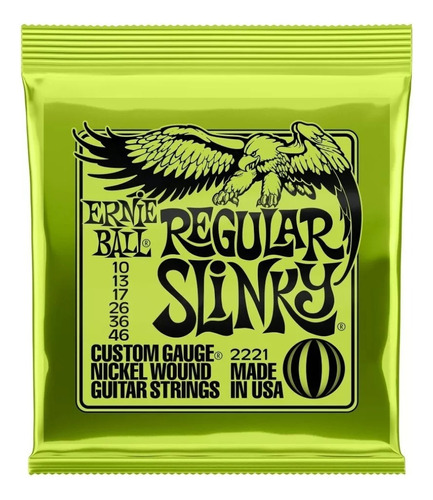 Encordoamento Guitarra 010 Ernie Ball Regular Slinky 2221