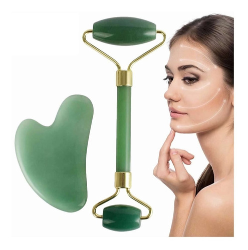 Rodillo Masaje Facial Jade Roller Antienvejecimiento Cuerpo 