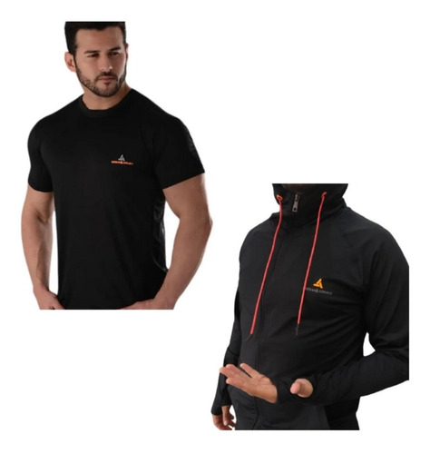 Remera Deportiva Hombre Ng + Campera Deportiva Negra