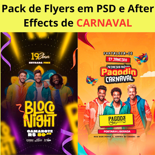 Pack Flyers Psd E After Effects Carnaval - Atualizado