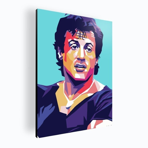 Cuadro Moderno Mural Poster Sylvester Stallone 42x60 Mdf