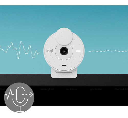 Webcam Camara Logitech Brio 300 Full Hd Con Microfono Integrado 960-001440 Color Blanco Crudo