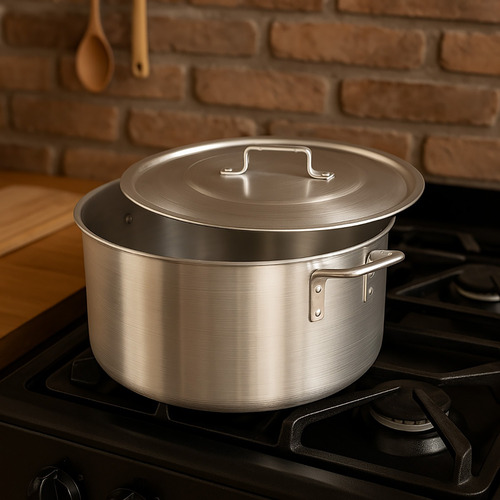 Kit Caçarola Restaurante Panela Aluminio N30 + N32 + N34 Cor Cinza