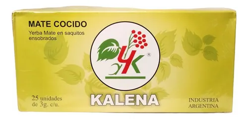 comprar Mate Cocido Ensobrados 25 Saquitos Kalena X4 U. 