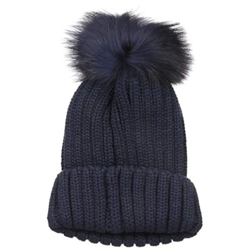 La Fiorentina De La Mujer Knit Beanie Con Pompón Fur