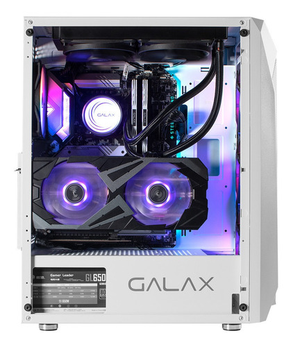 Gabinete Gamer Galax Branco Revolution Vidro 4 Coolers Argb