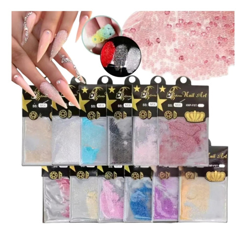 X3 Pack De Mini Caviar Glitter Decoracion De Uñas Brillo