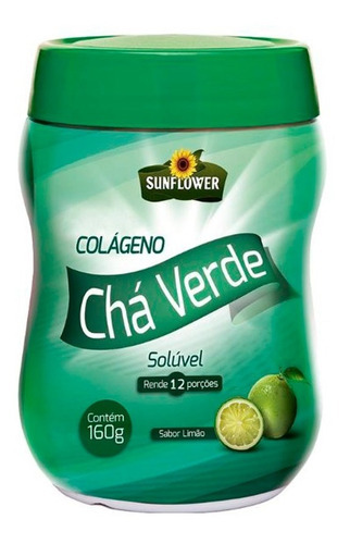 Cha Verde Com Colageno 160g - Sunflower Sabor Limão Validade 8/23