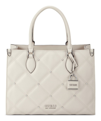 Bolsa Guess Factory Cc861424-lin Acabado De Los Herrajes Niquel Color Beige Claro Color De La Correa De Hombro Beige Diseño De La Tela Liso