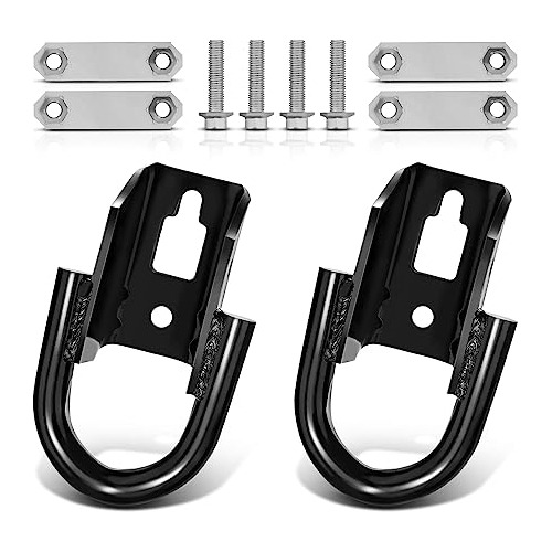 Pair (2) Front Tow Hooks Heavy Duty D-ring With Hardwar...