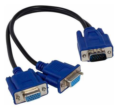 Cabo Y Splitter Vga Macho X 2 Vga Femea Cor Preto