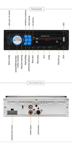 Reproductor Mp3 1 Din Con Bluetooth Y Auxiliar Para Auto