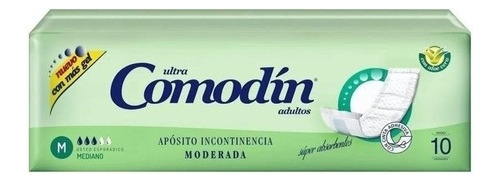 Comodin Apòsito Incontinencia Moderada M X 10 Unidades