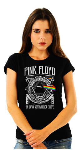 Polera Mujer Pink Floyd Dark Side Tour Rock Abominatron 