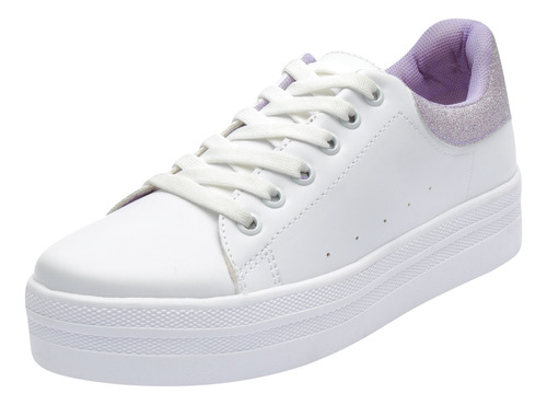 Tenis Escolar Estilo P2000 Color Blanco Lila 