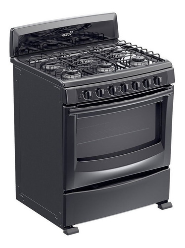 Estufa Acros Al Piso 30" AF5001Z multigas 6 quemadores negra puerta con visor 5.1ft³